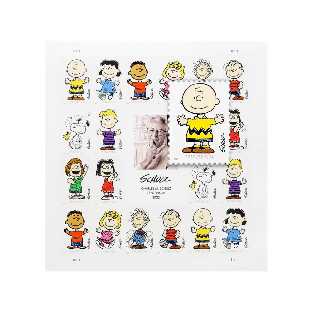 100Pcs 2022 First-Class Forever Stamps - Charles M. Schulz Framed Stamps