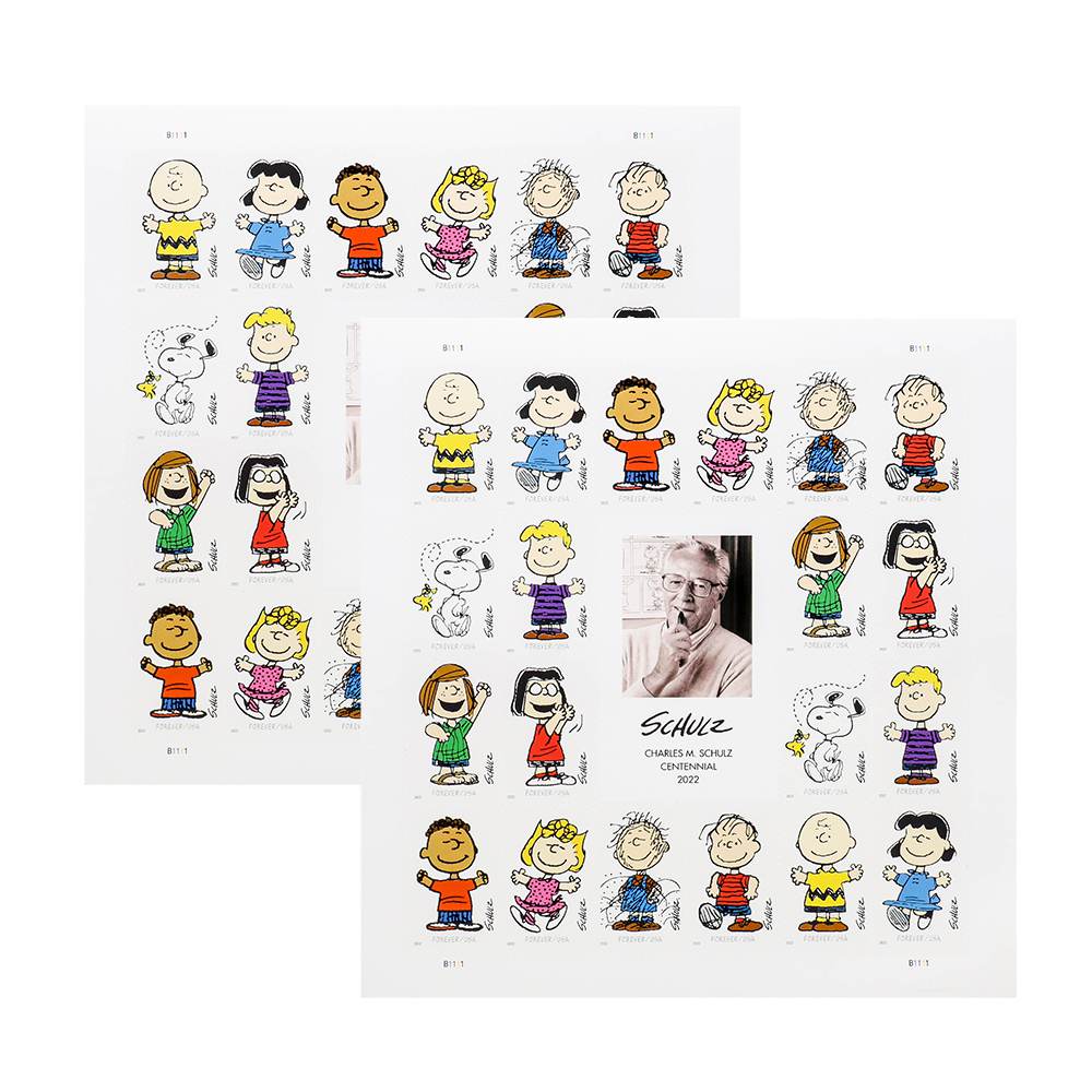 100Pcs 2022 First-Class Forever Stamps - Charles M. Schulz Framed Stamps