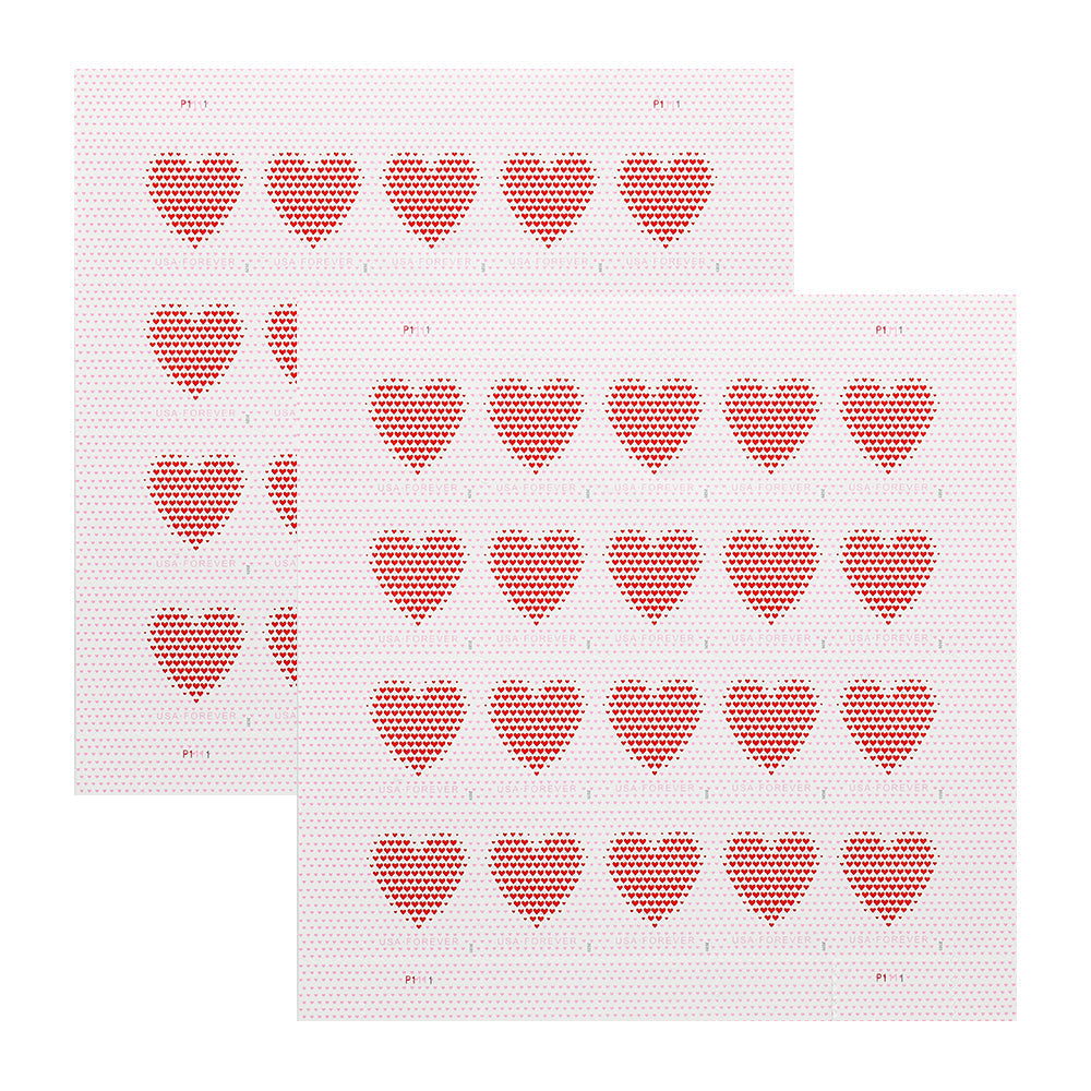 100Pcs 2020 US Made of Hearts Forever First-Class Postage Stamps Wedding