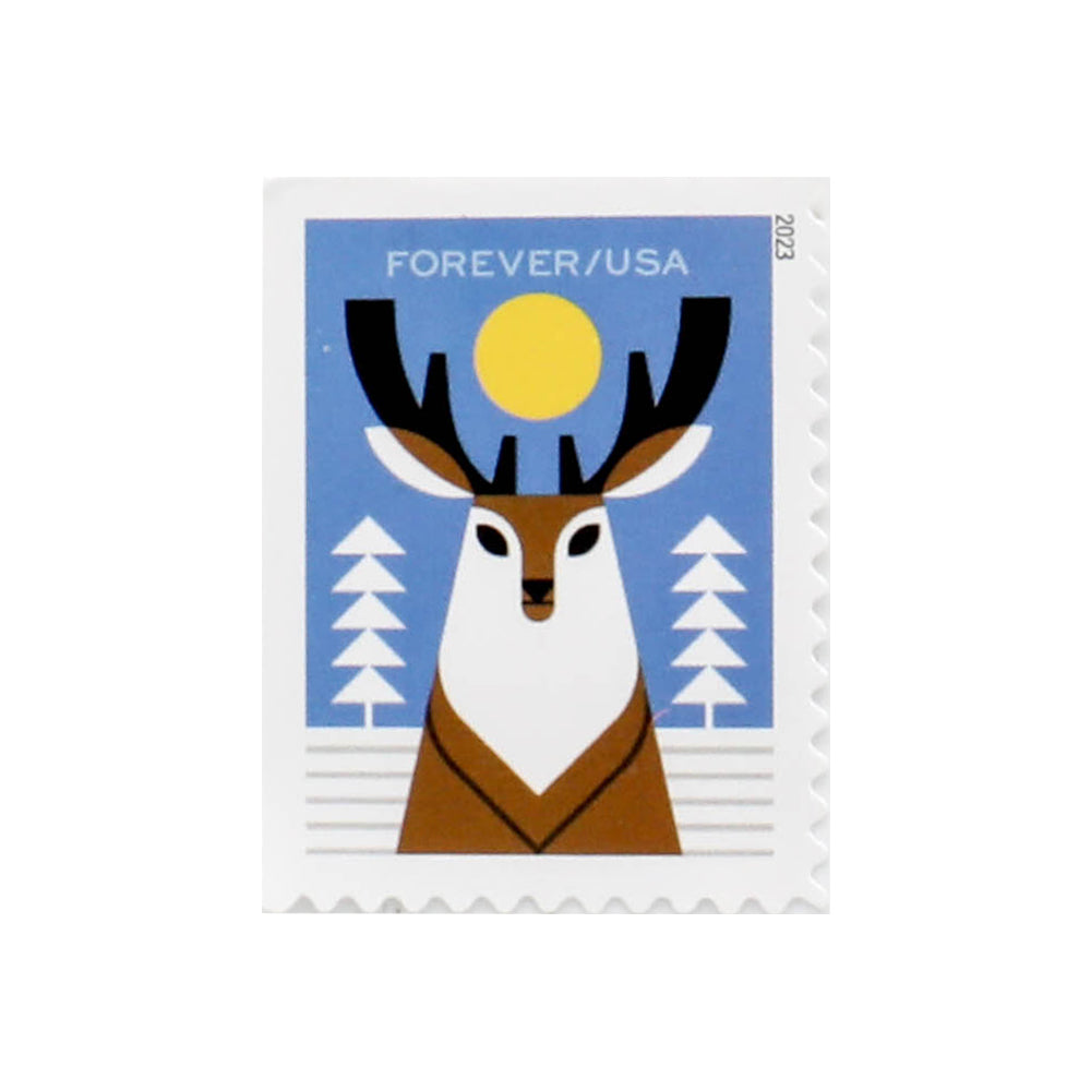 100Pcs 2023 Winter Woodland Animals Forever First Class Postage Stamps