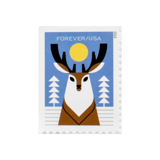 100Pcs 2023 Winter Woodland Animals Forever First Class Postage Stamps