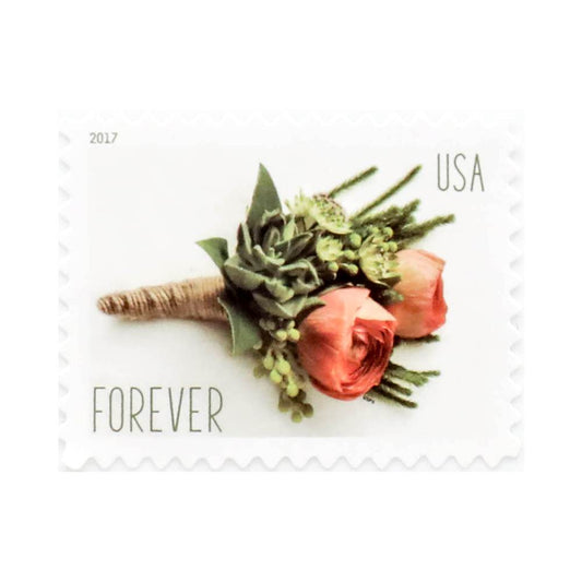 100Pcs 2017 First-Class Forever Stamp - Wedding Series: Celebration Boutonniere