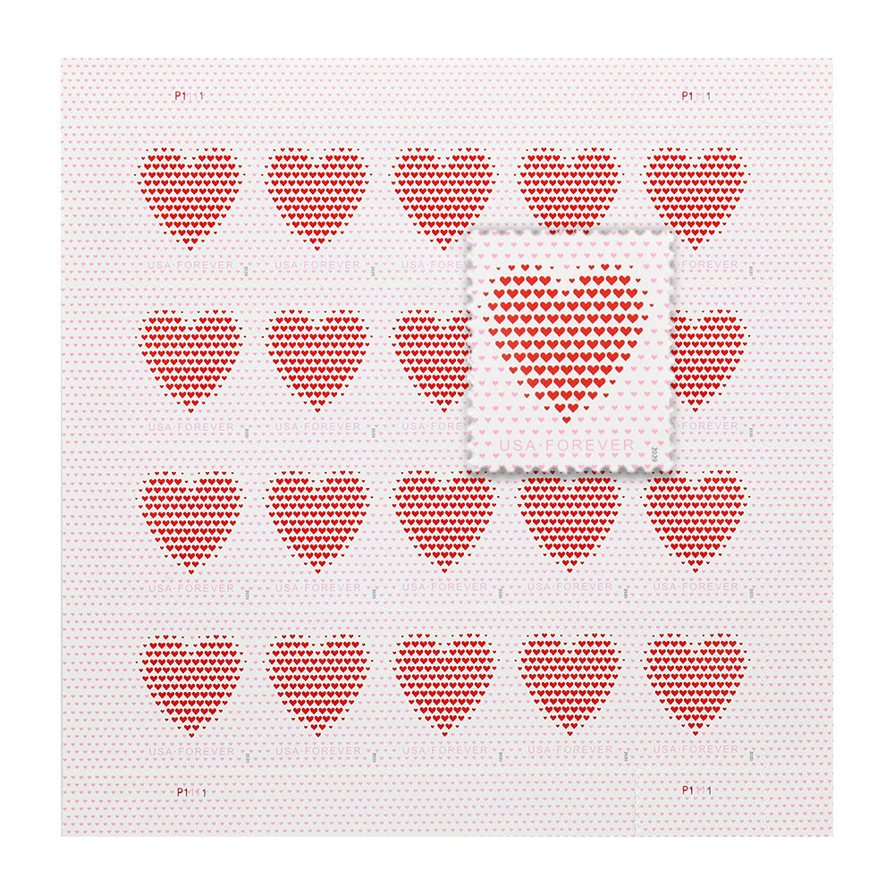 100Pcs 2020 US Made of Hearts Forever First-Class Postage Stamps Wedding