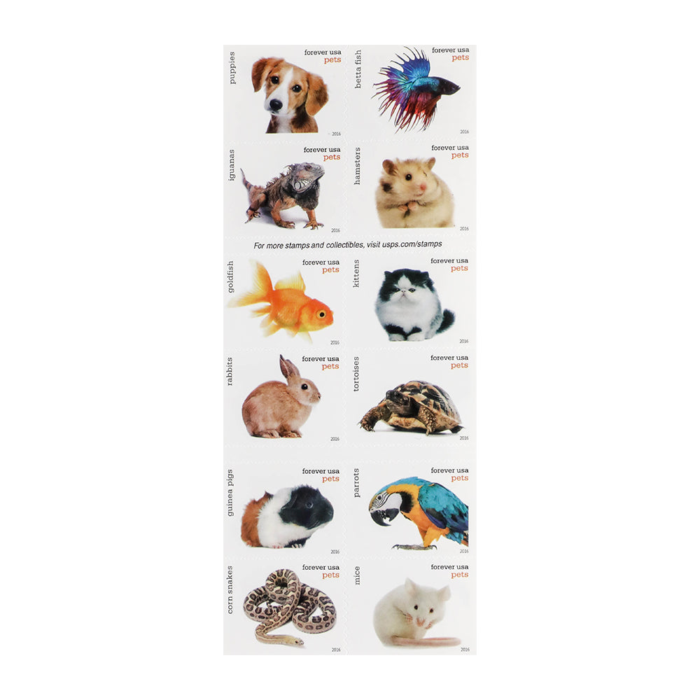 100Pcs 2016 US Pets Forever Stamps