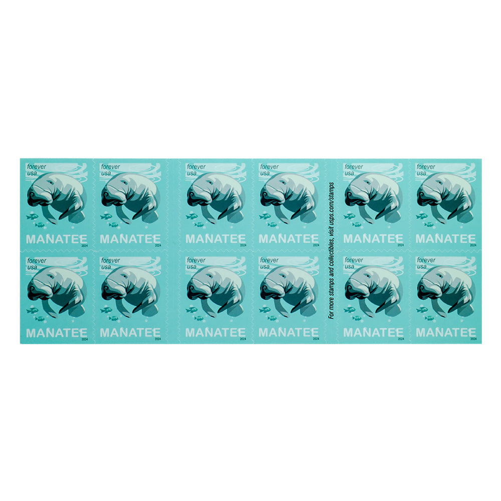 100Pcs 2024 Save Manatees Forever First Class Postage Stamps