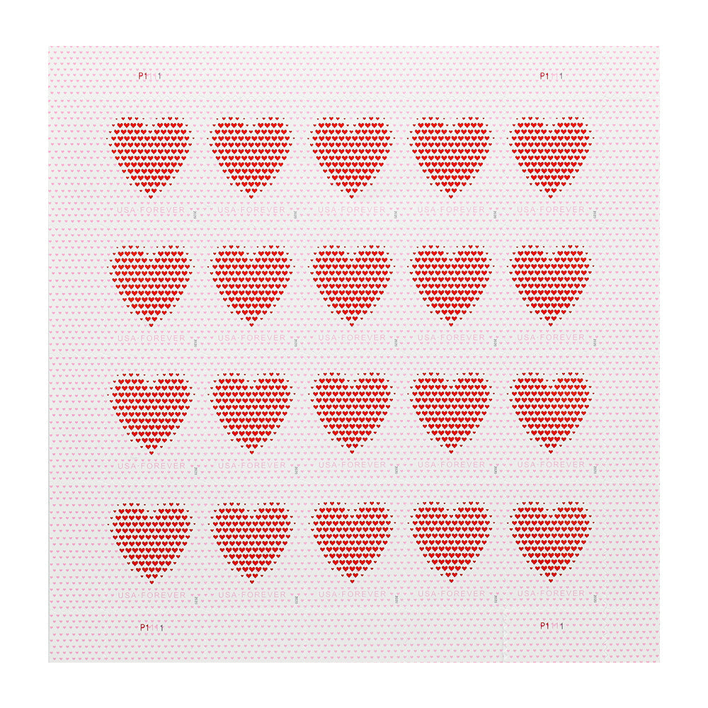 100Pcs 2020 US Made of Hearts Forever First-Class Postage Stamps Wedding