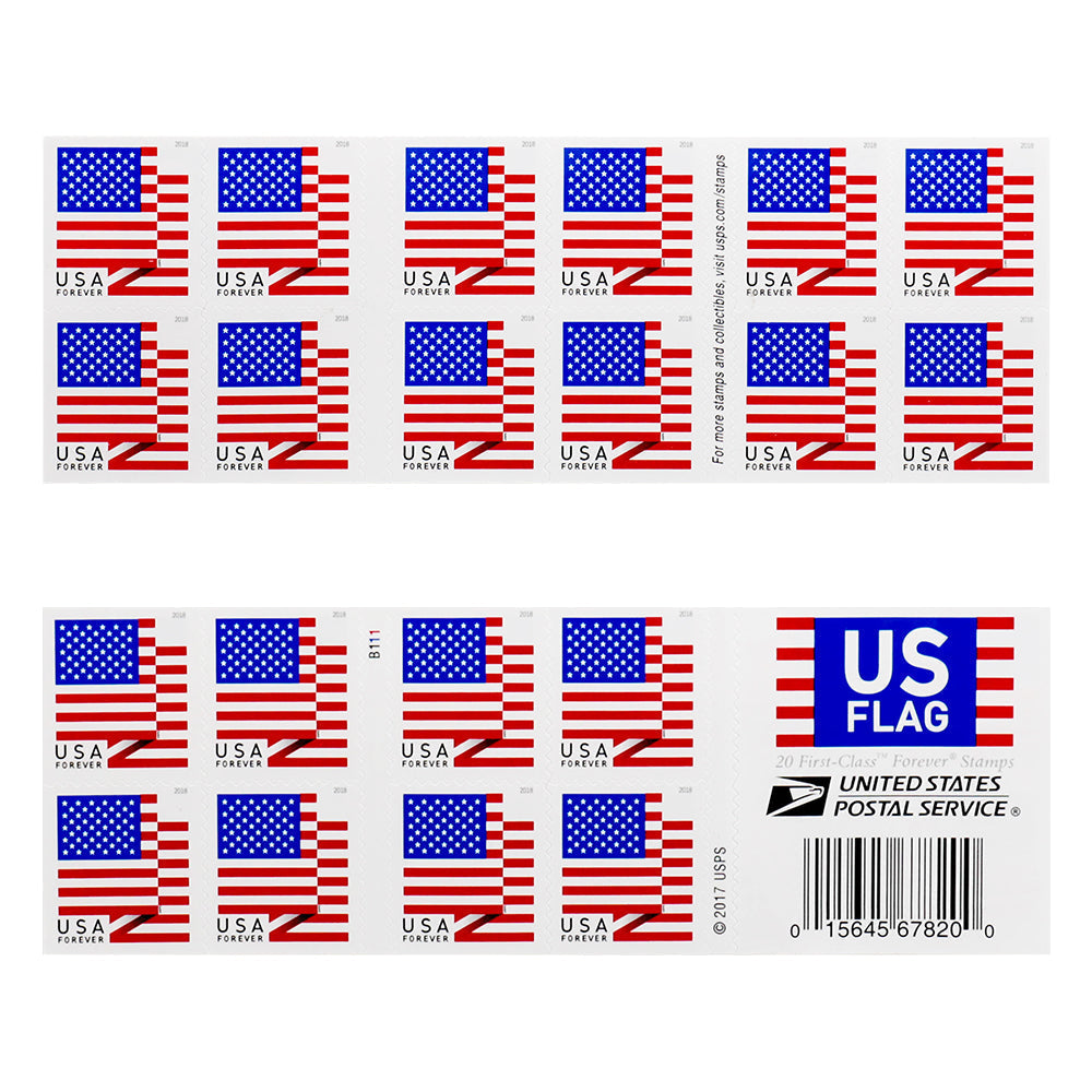 100Pcs Booklet 2018 US Flag Forever First-Class Postage Stamps