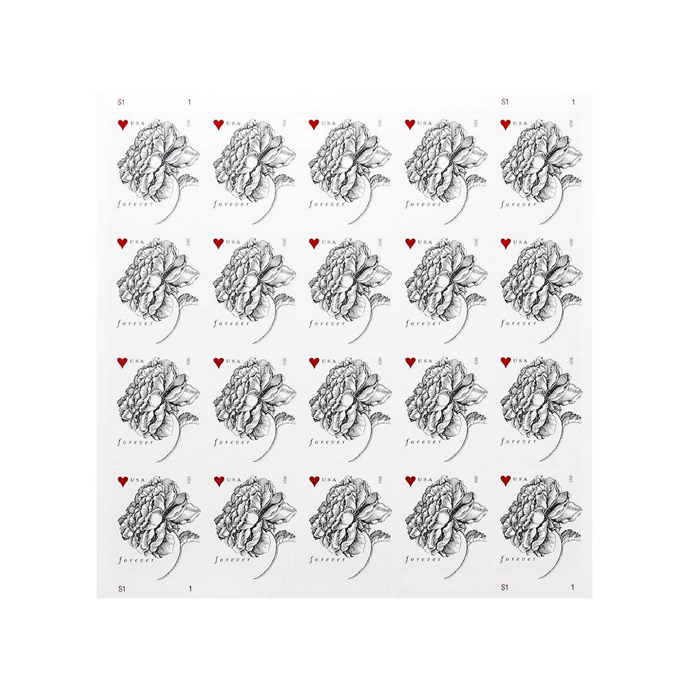 100Pcs 2015 First-Class Forever Stamp - Wedding Series: Engraved Vintage Rose