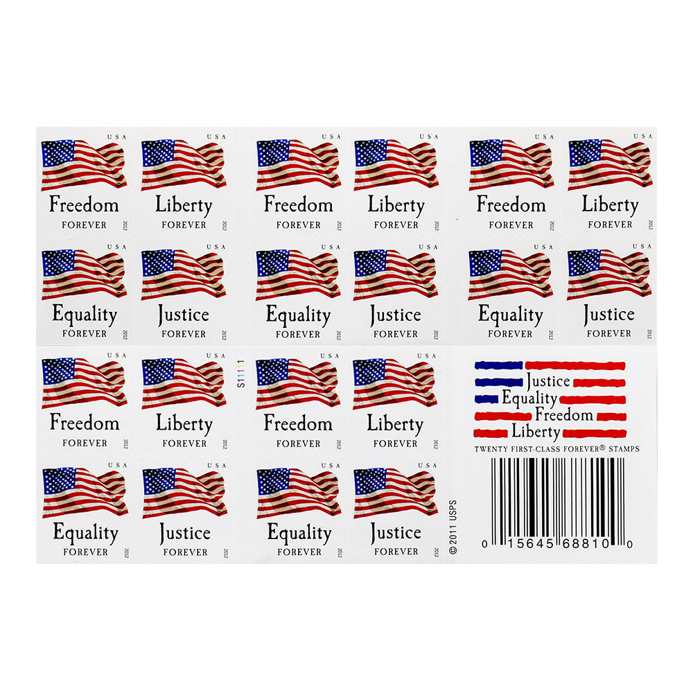 100Pcs 2012 First-Class Forever Stamp - Flag & Equality