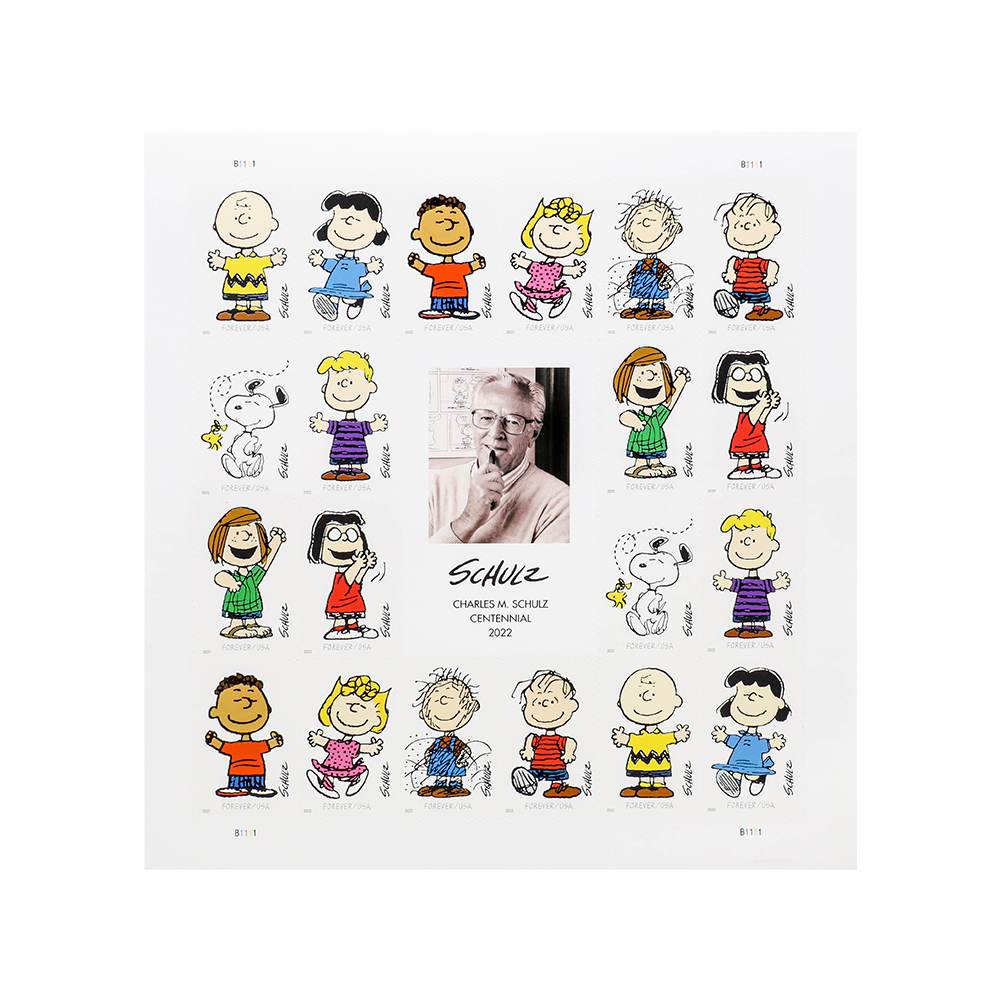 100Pcs 2022 First-Class Forever Stamps - Charles M. Schulz Framed Stamps