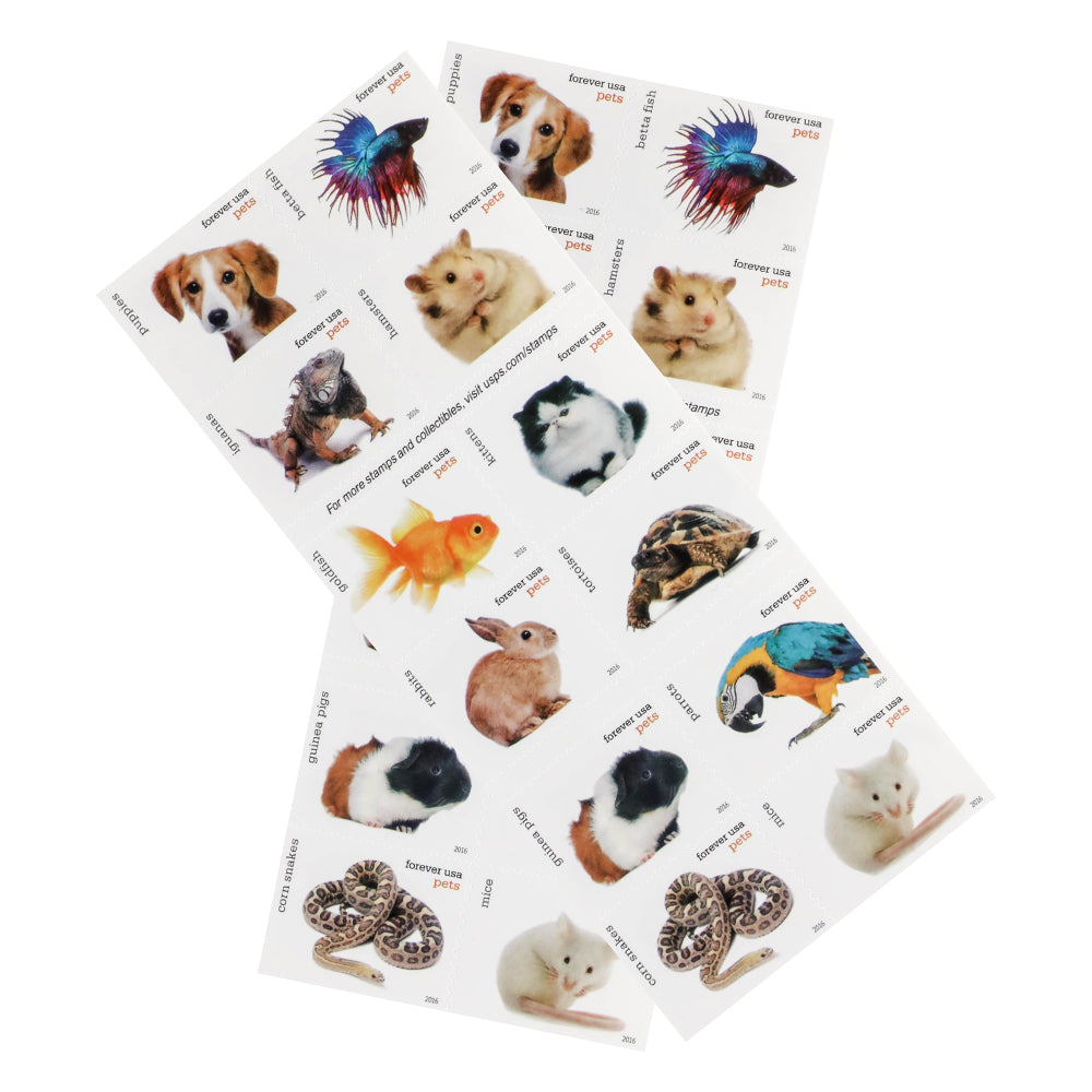 100Pcs 2016 US Pets Forever Stamps