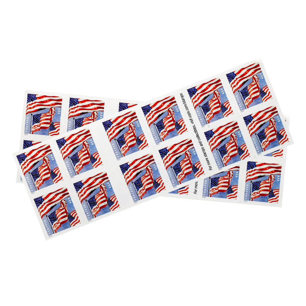 100Pcs Booklet 2022 U.S. Flags Forever Stamps