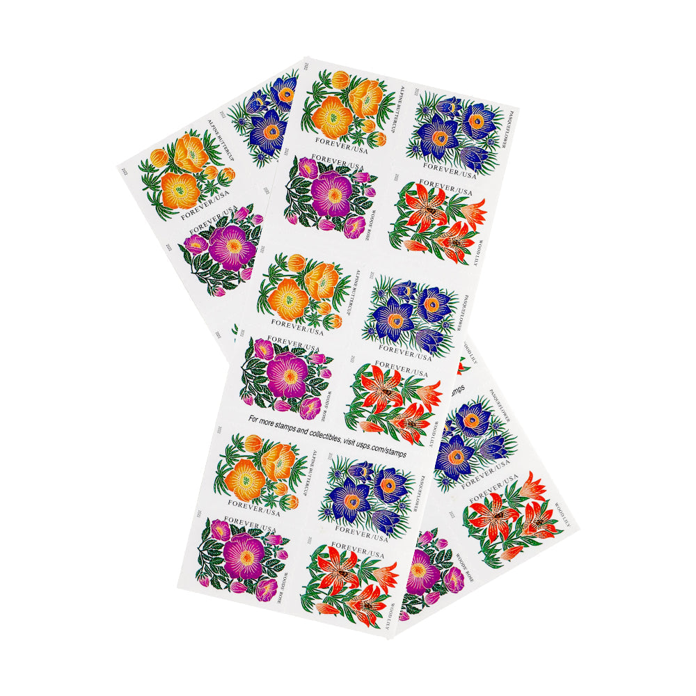 100Pcs 2022 US Mountain Flora Forever Stamps