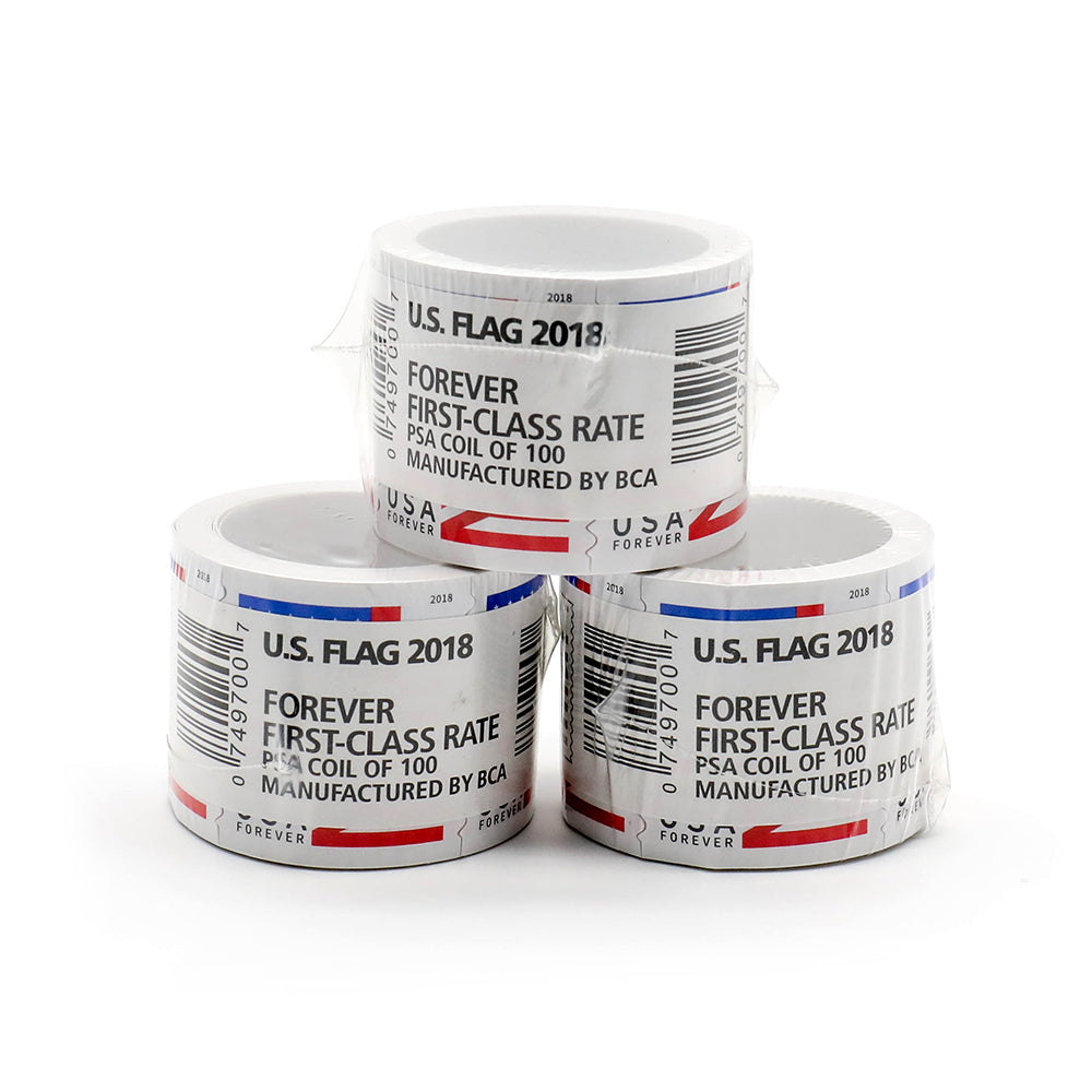 100Pcs 2018 U.S. Flag Forever First-Class Postage Stamps