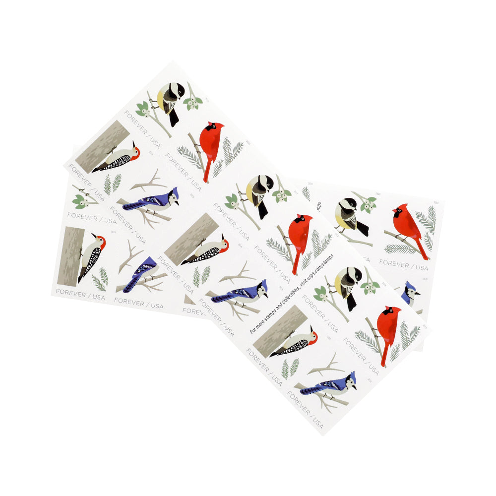 100Pcs 2018 US First-Class Forever Stamp - Birds in Winter