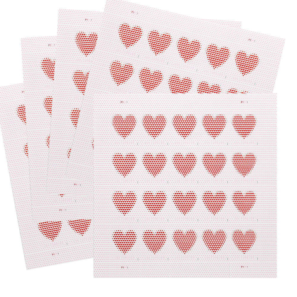 100Pcs 2020 US Made of Hearts Forever First-Class Postage Stamps Wedding