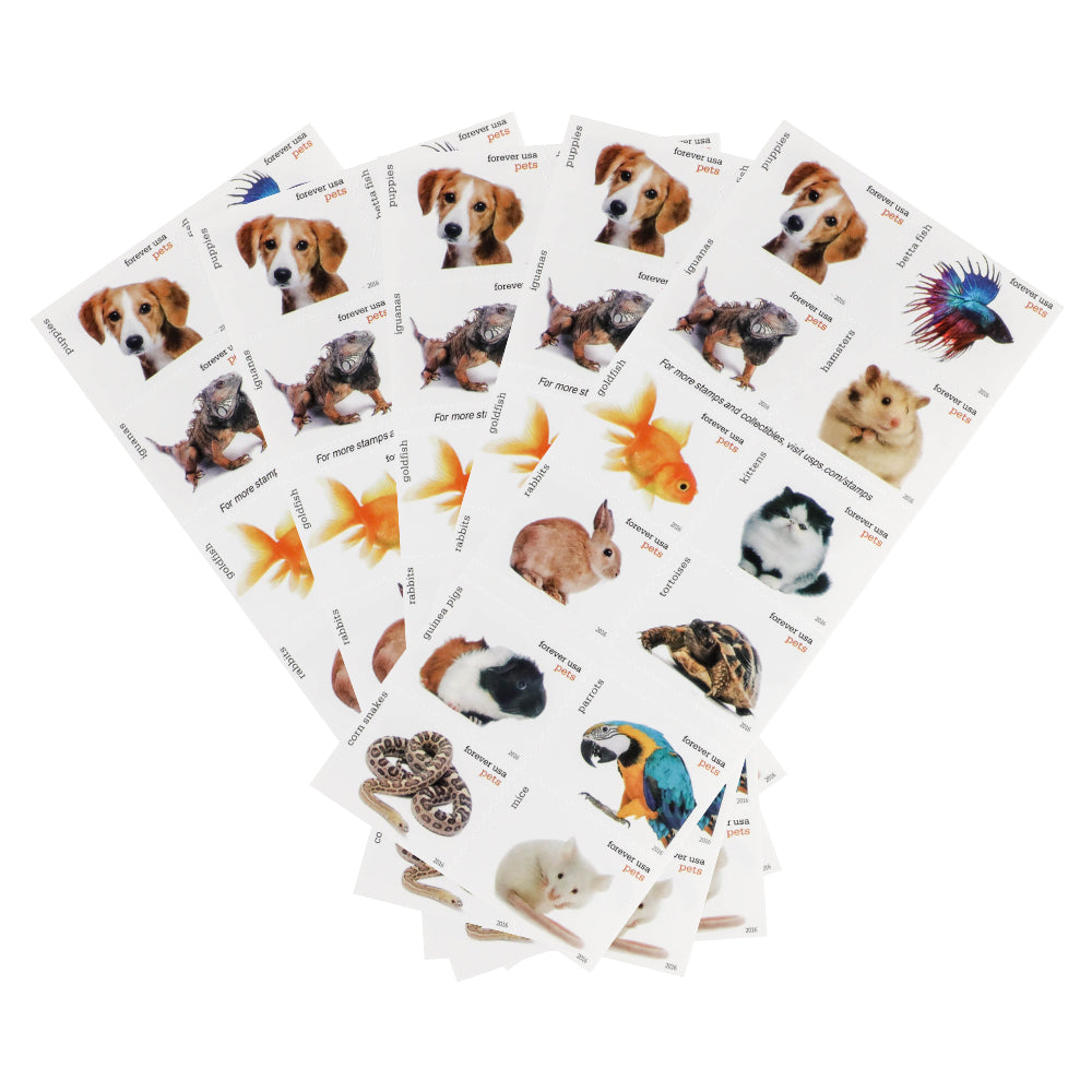 100Pcs 2016 US Pets Forever Stamps
