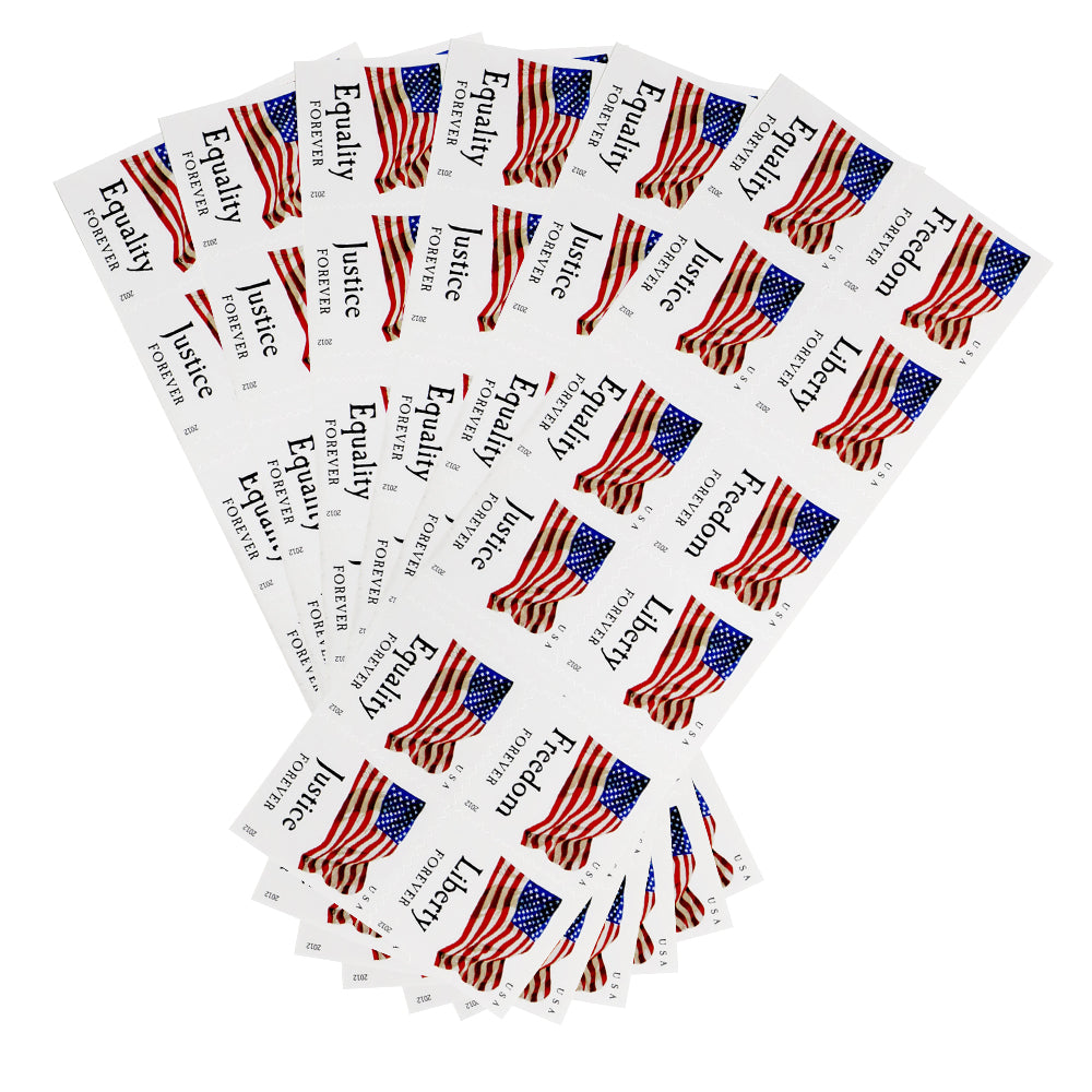 100Pcs 2012 First-Class Forever Stamp - Flag & Equality