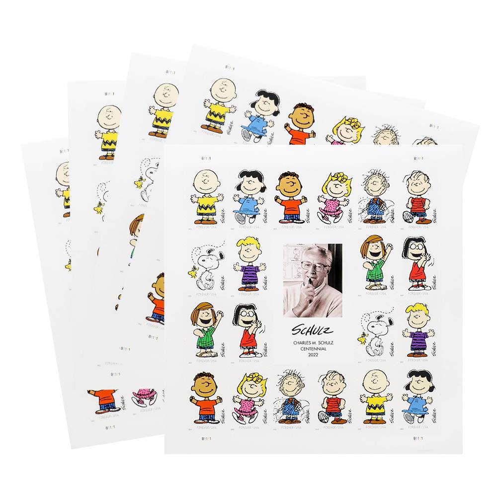 100Pcs 2022 First-Class Forever Stamps - Charles M. Schulz Framed Stamps
