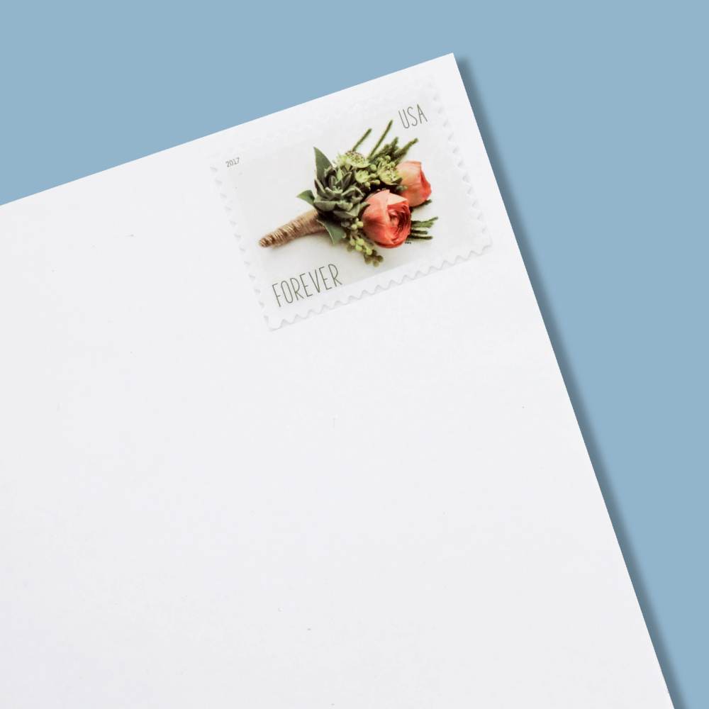 100Pcs 2017 First-Class Forever Stamp - Wedding Series: Celebration Boutonniere