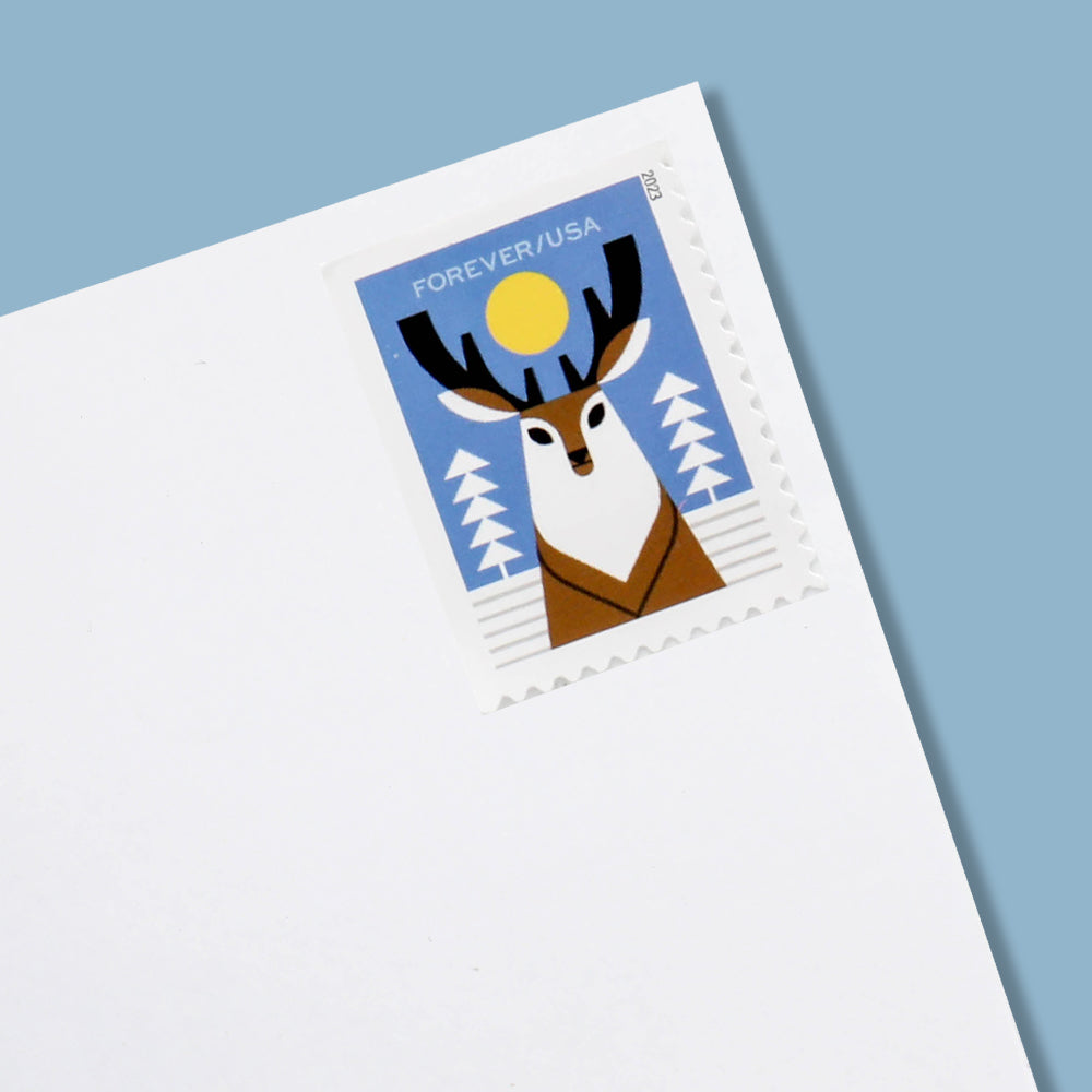 100Pcs 2023 Winter Woodland Animals Forever First Class Postage Stamps